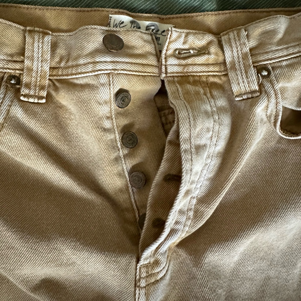 Women's jeans Tan denim Shorts Free People size 28 - Picture 2 of 6